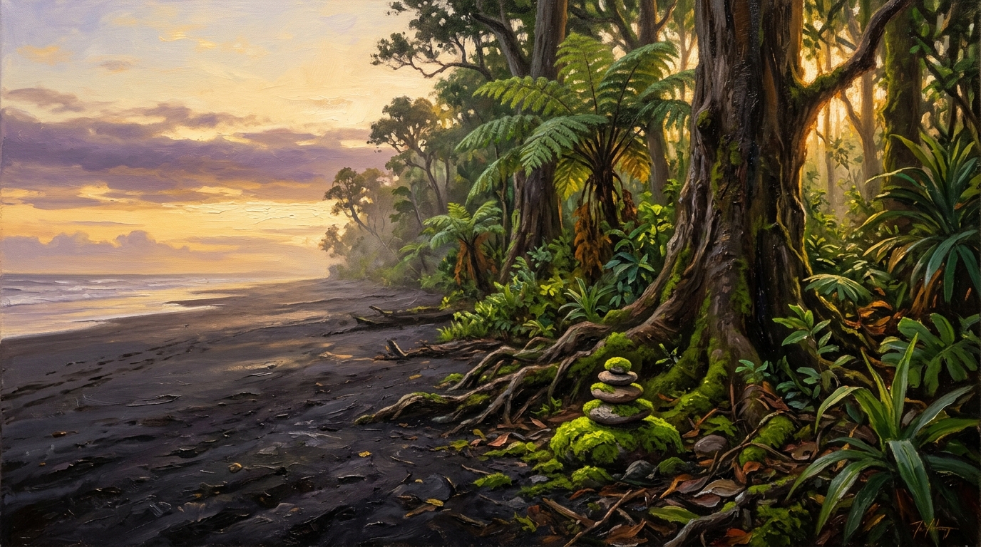 Trail Marker at Dawn